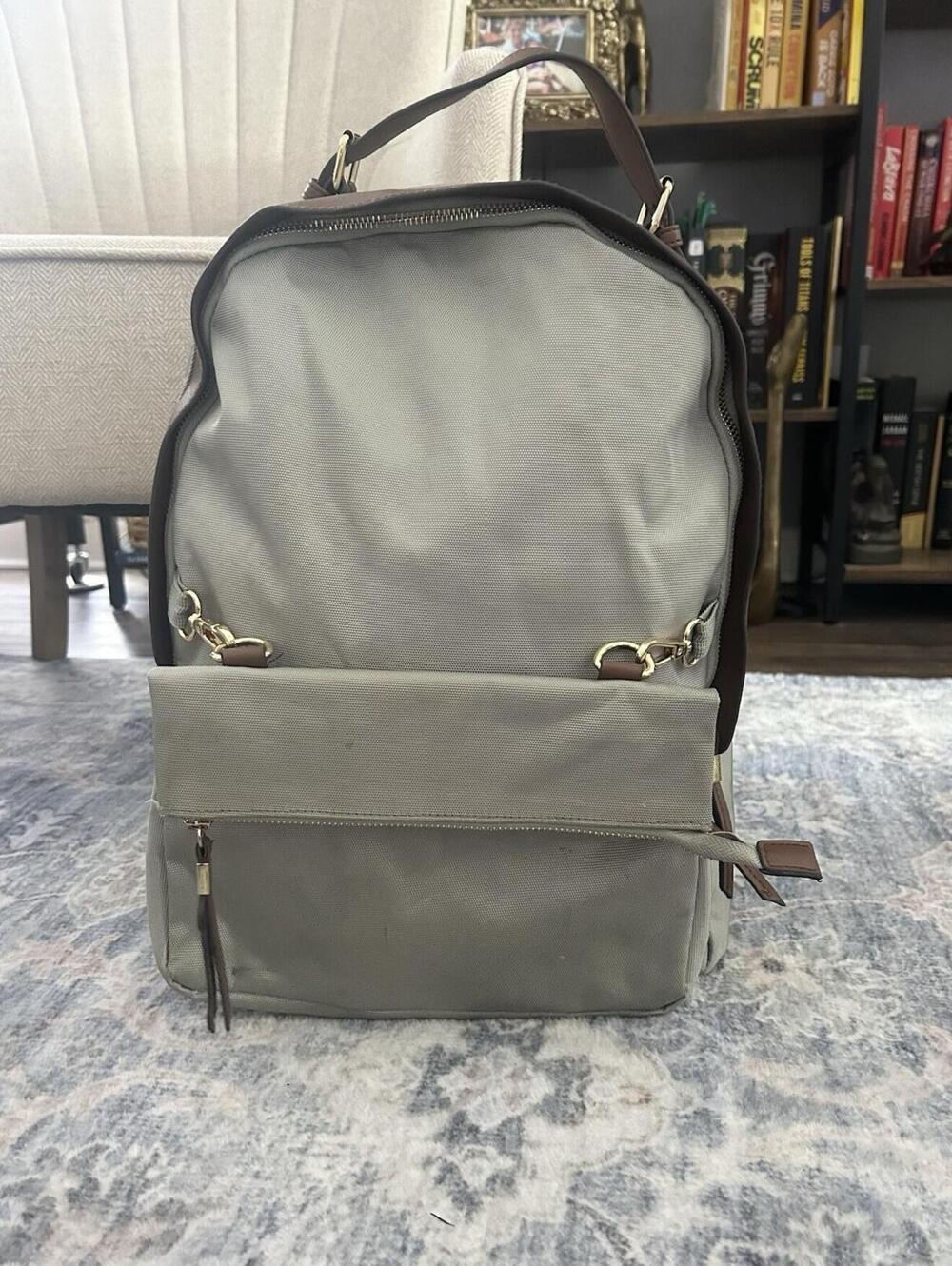 Tommy Bahama Olive Green Backpack W/Attachable Pouch